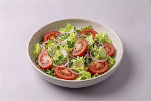 Ensalada de lechuga, tomate y cebolla